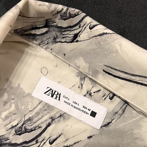 Zara men's shirt size L, black and white