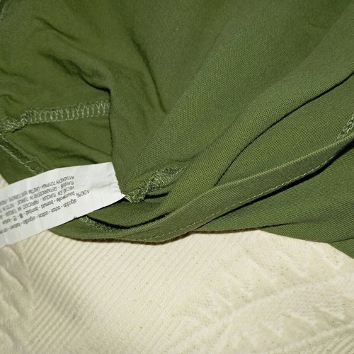 Zara Khaki T-shirt with Embroidered Flower and Knot, Like New, Size S