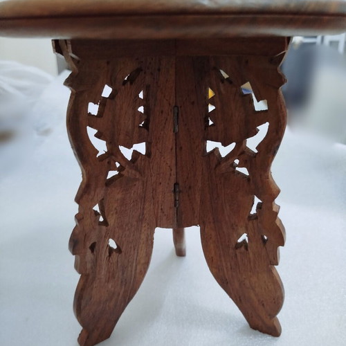 Wooden carved table used, decorative 25 cm height