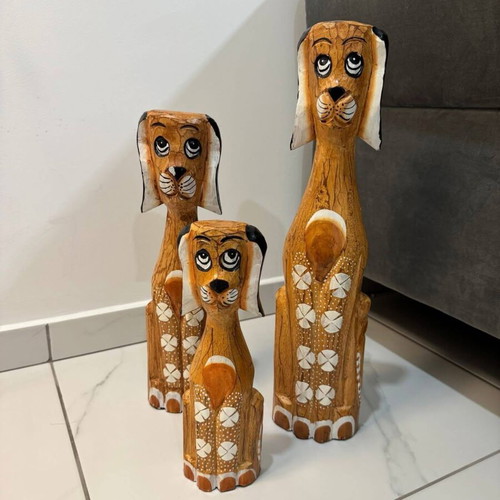 Handmade dogs new, set of 3 pcs, 30, 40 and 50 cm