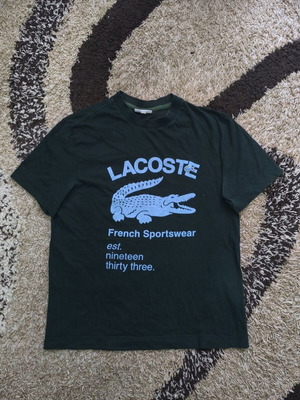 Lacoste French Sportswear ανδρικό T-shirt σε πράσινο, μέγεθος M, slightly faded print