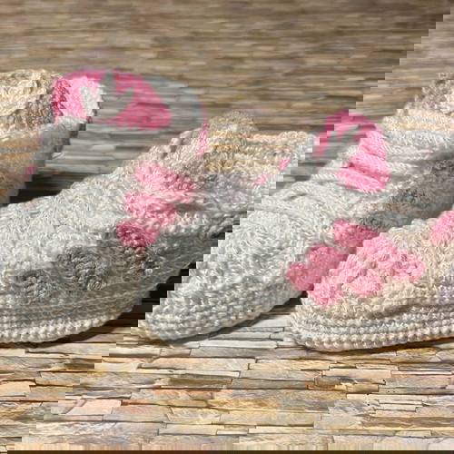 Χειροποίητα πλεκτά σπορτέξ τύπου All stars για μωρά, καινούργια