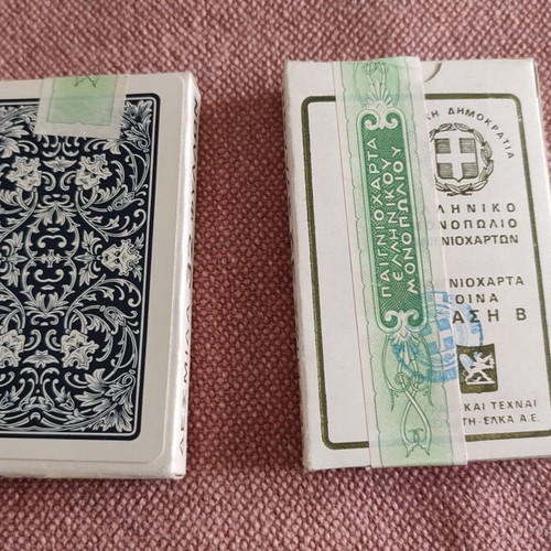 Greek Monopoly collectible playing cards sealed, set of two