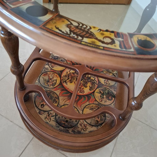 Italian bar cart vintage, used with zodiac and solar system design
