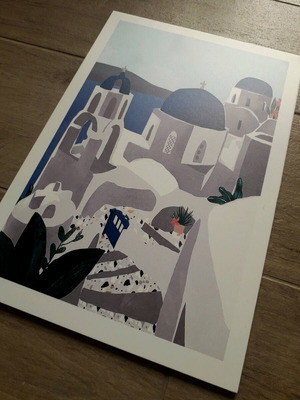 Πίνακας Α4 (20x30) από pvc 3mm για διακόσμηση τοίχου Σαντορίνη καινούργιο