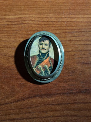 Silver brooch with Djordje Petrovic Karadjordje used