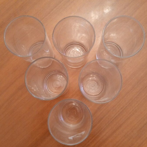 Vintage set of 6 highball glasses with nuclear radiological defense emblem