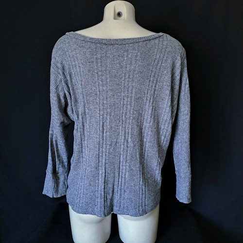 Knitted 3/4 sleeve blouse used, gray, size L