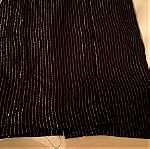  γυναικεία σκούρα καφέ φούστα με χρυσές γραμμές, μεγέθους L, ραμμένη σε μοδίστρα (94-100 εκατοστά στη μέση - ελαστική)