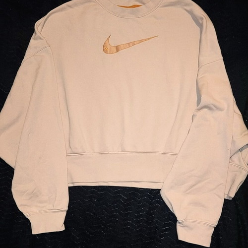 Nike Oversized Crop Top Sweatshirt σαν καινούργιο, μπεζ ροζ, XL