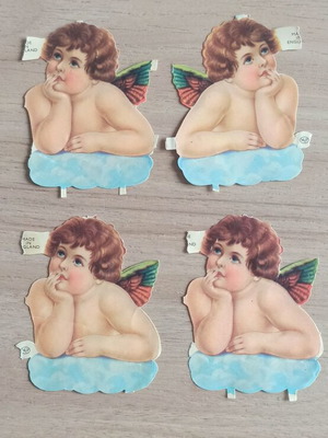 Vintage MLP cherub figures set of 4 like new, Made in England
