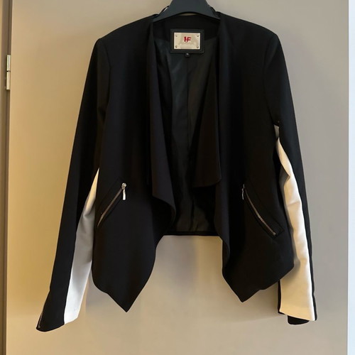IF crop jacket used, size S, black and white