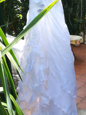 Demetrios Bridal White Organza Wedding Dress XS New