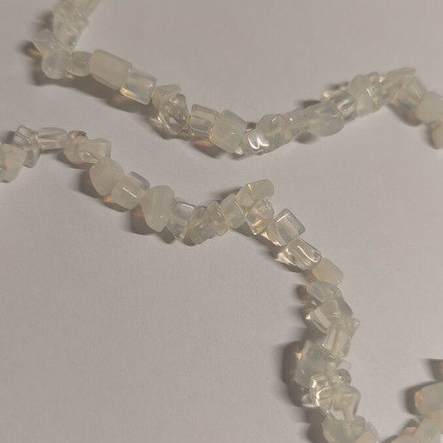Long necklace with raw opalite moonstone beads, new