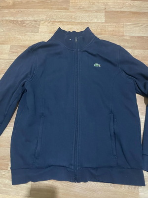 Lacoste FR 5 mens zip fleece jacket used, size L, blue