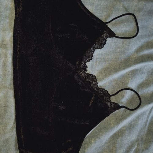 Velvet Gothic Crop Top Shein new, black with lace trimming