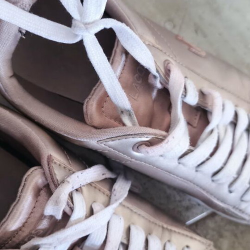 Lacoste women's sneakers size 37 used, pink metallic