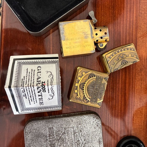 Zippo Harley Davidson lighter used collectible 1997 “gears”