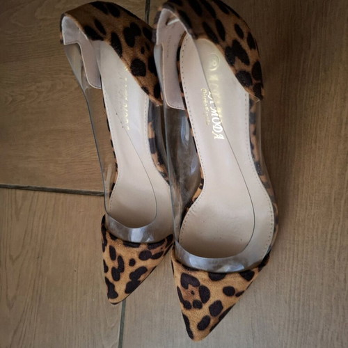 Alta Moda 9cm Leopard Pumps with Transparency like new