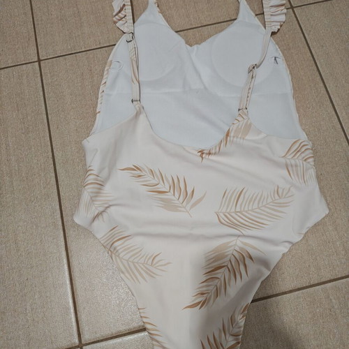 White one-piece swimsuit with open back