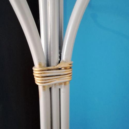 Metal Coat Stand floor model like new, gray with gold details