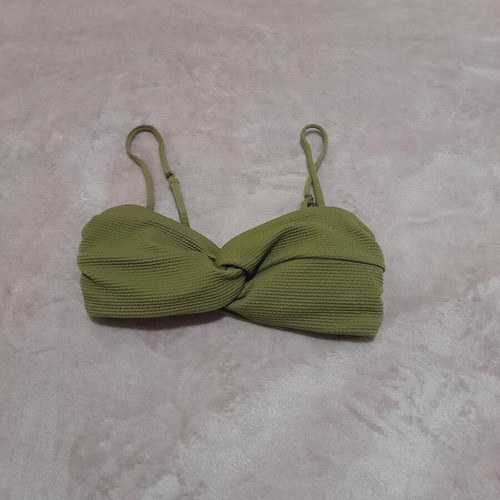 H&M swimsuit top with adjustable straps, green