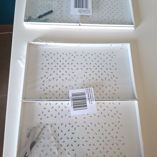 Metal insert shelves, set of 2