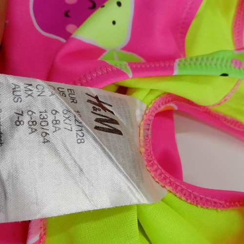 H&M Girls' Swimwear Set Like New, 3 Pieces, Ages 6-8, Pink