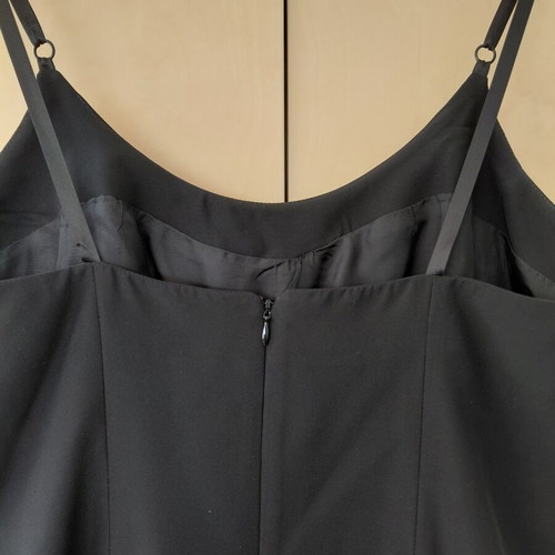 Anna Riska Glamour tailored black dress with lurex lace trim size L like new