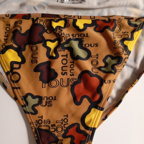 Tous women's swimsuit size L used, brown and yellow