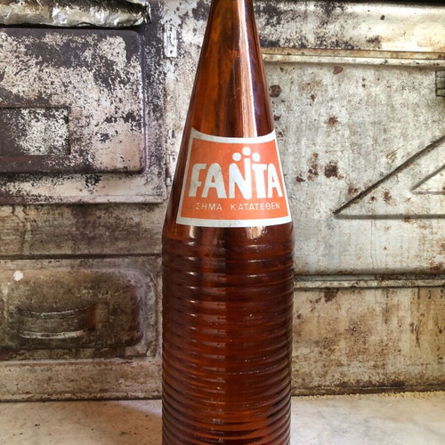 FANTA soda bottle one liter like new from 1974 with ASTIR cap