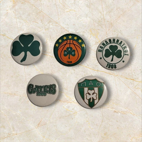 Panathinaikos badges new, set of 5 pieces