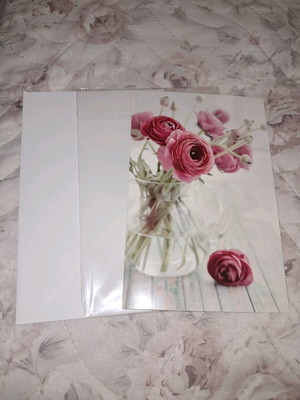 Peonies postcard new with envelope