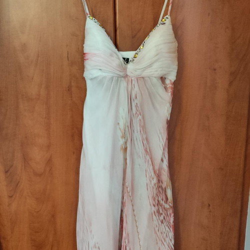 Avant Garde evening dress with bust and beads, new, white, XXL