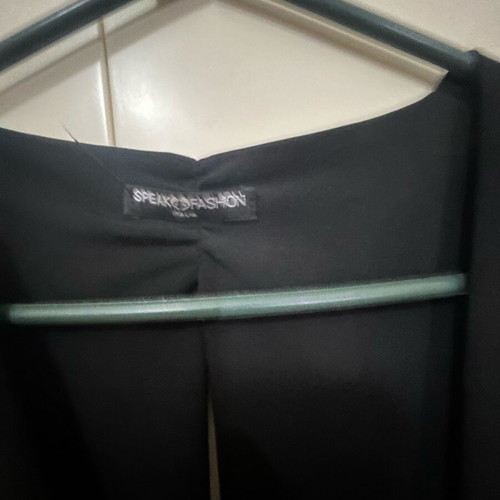 Black draped top with back opening like new, size S