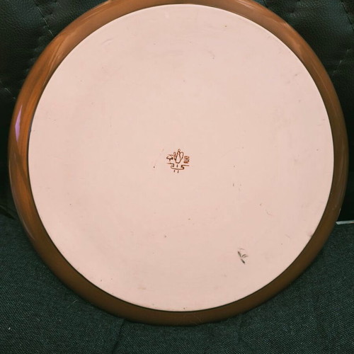 Japanese porcelain decorative plate with gold lusterware finish like new
