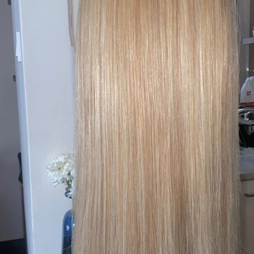 Human hair wig new, front lace, 5 blonde tones