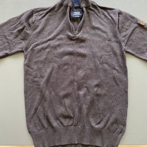 GreenWood men's knit pullover quarter-zip like new, size L, brown gray