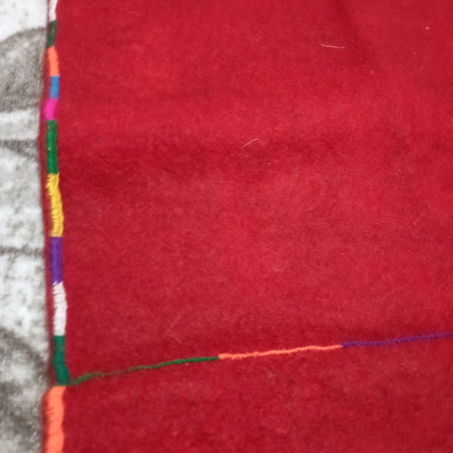 Wool Kilim Rug new, red with designs, handwoven on loom