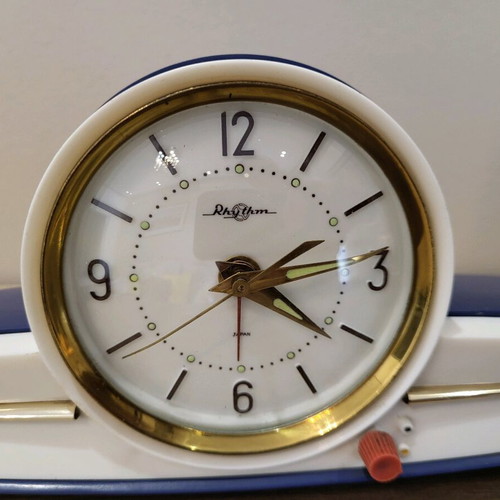Rhythm table clock used, Japan, rare