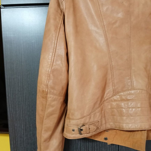 Stradivarius women's leather jacket used, beige, size L