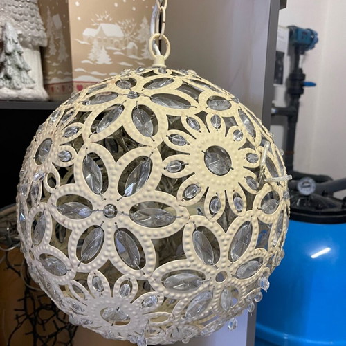 Vintage pendant light with crystals like new