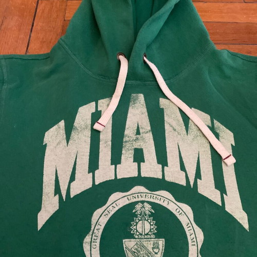 Champion sweatshirt used Miami vintage 80s green size L