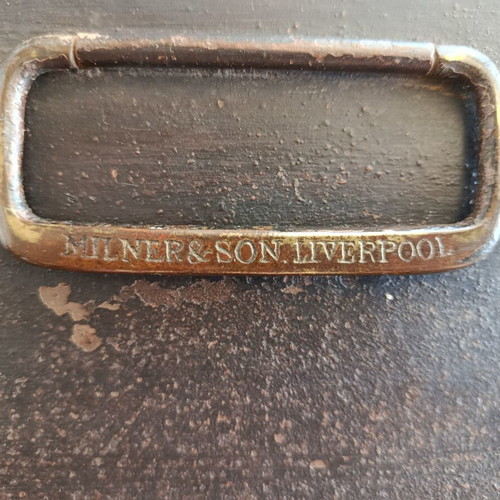 Victorian Metal Safe Used Fireproof Document Box Milner & Son Liverpool