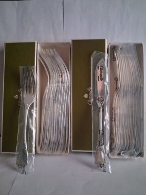 Σετ 24 μαχαιροπίρουνα Christofle France Marly καινούργιο για ψάρι