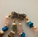 Double necklace used with impressive clasp, multicolor