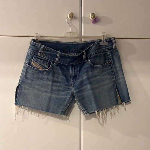 Diesel denim shorts vintage with rips, size 36