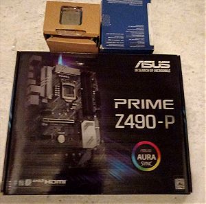 Asus Prime Z490 P Motherboard ATX με Intel 1200 Socket + Intel Cpu i5 10500 With Intel UHD Graphics κομπλέ!!