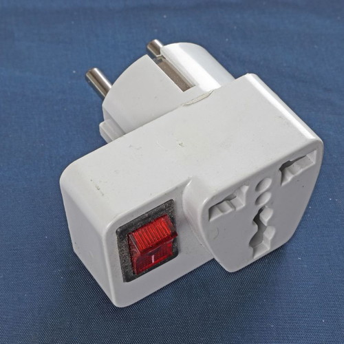 Schuko plug adapter with switch new