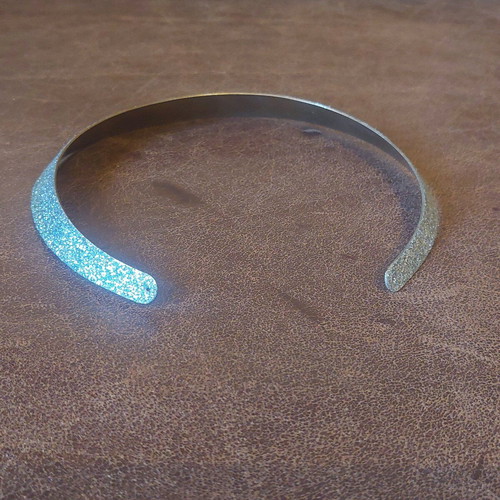Silver choker handmade vintage used with glitter